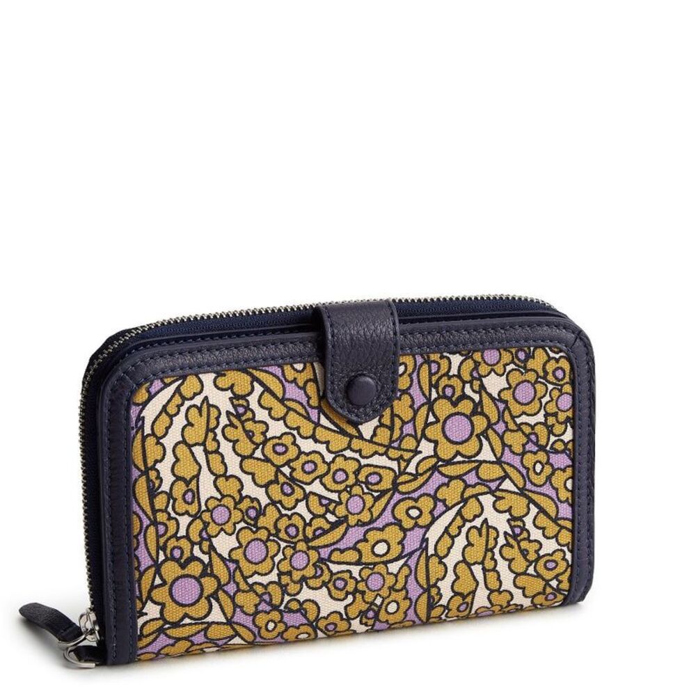 Vera Bradley Women's Oxford Canvas Large Tab Wallet Tiny Garden